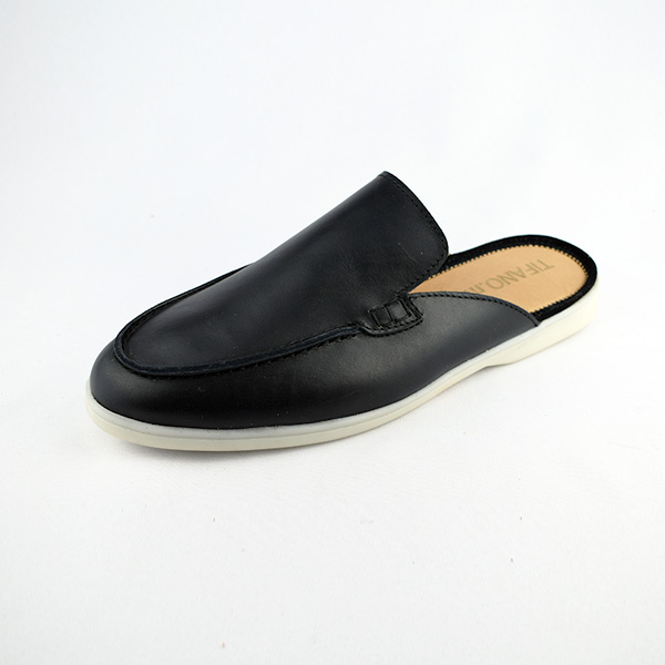 Sabot Mule pour homme R115 Noir Cuir ..........  sabots médicales homme Maroc